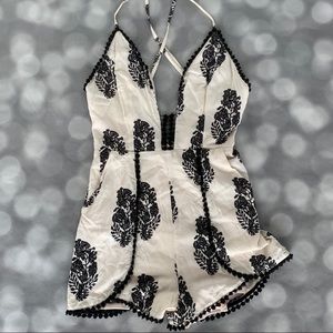 Boutique Cream and Black Romper